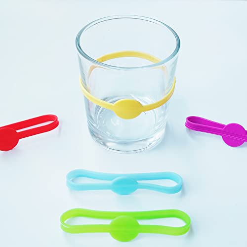 Stretchable Wine & Drink Markers 24pcs | Bottle, Glass & Mug Labels