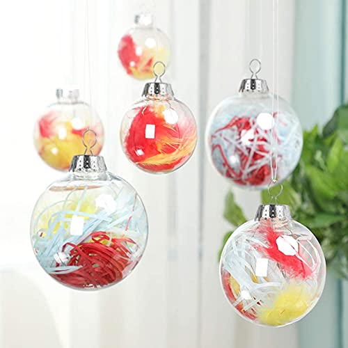 20-Pack Clear Plastic Fillable Ornament Balls (60mm) with Removable Caps