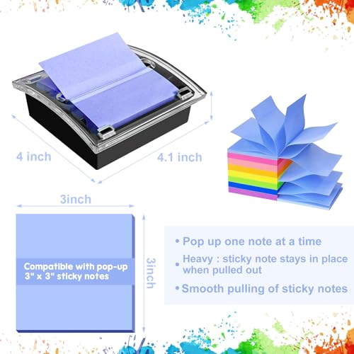 Pop-Up Sticky Note Dispenser 3x3 Inches with Black Base