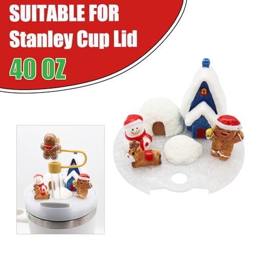 Christmas Biscuit Man Cup Lid Topper Decoration for 40oz Stanley Cup - Holiday Decor