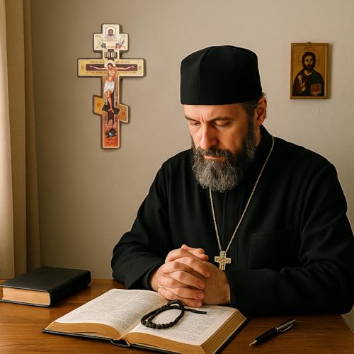 Orthodox Three-Bar Wall Cross, Traditional Christian Crucifix Icon
