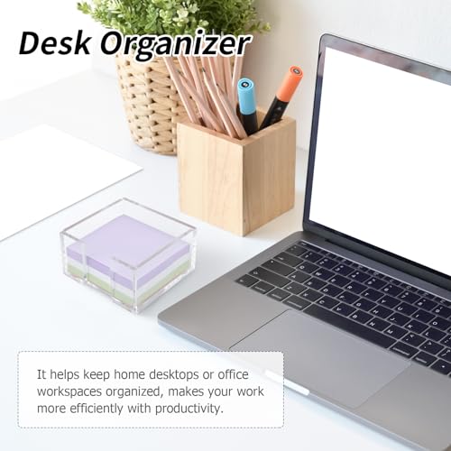 Clear Acrylic Sticky Note Holder for Desk Organizer and Office
