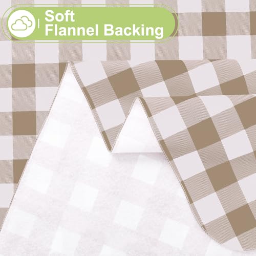 Waterproof Vinyl Tablecloth with Flannel Backing, 60x84 Buffalo Plaid