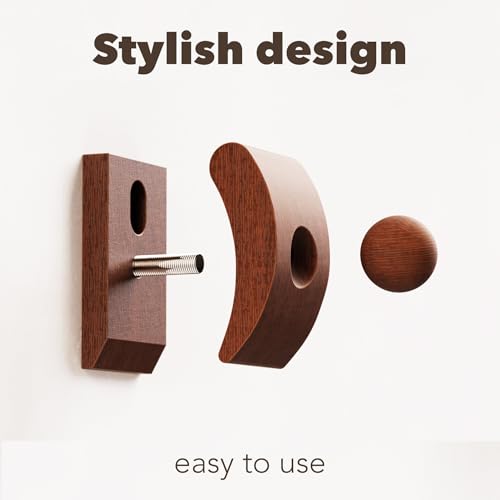 Wooden Tapestry & Quilt Wall Hangers - 4 Pack Display Clamp Clips