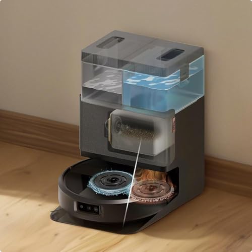 Robot Vacuum & Mop with AutoWash Dock, Heated Drying & Obstacle Avoidance