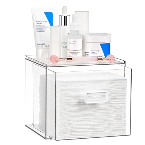 Vtopmart Disposable Facial Towels Holder - Clear Acrylic Storage Drawer for XL Towels, Model 1
