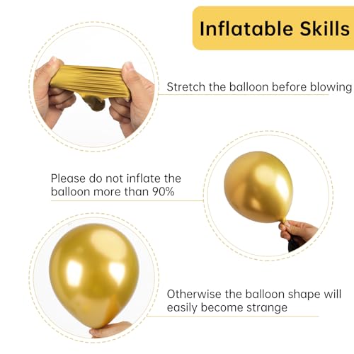 Rubfac Gold Balloon Arch Kit 129pcs - Metallic Gold Balloons