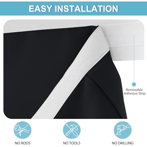 Blackout Door & Window Shade Panel - No-Drill Room Darkening Cover, 8" x 36"