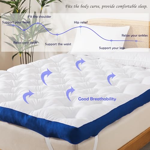 5 Inch Queen Memory Foam Mattress Topper - Extra Thick Pillow Top Pad