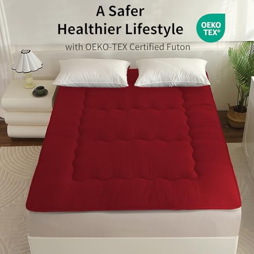 Queen Size Japanese Floor Mattress, Foldable Quilted Futon Bed