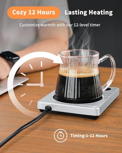 Maestri House Silver Coffee Mug Warmer ETL Listed with Adjustable Temperature