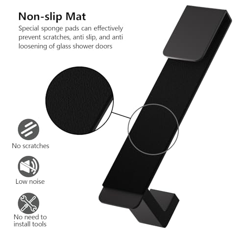 7.5-Inch Stainless Steel Shower Door Hooks for Frameless Glass, 2-Pack
