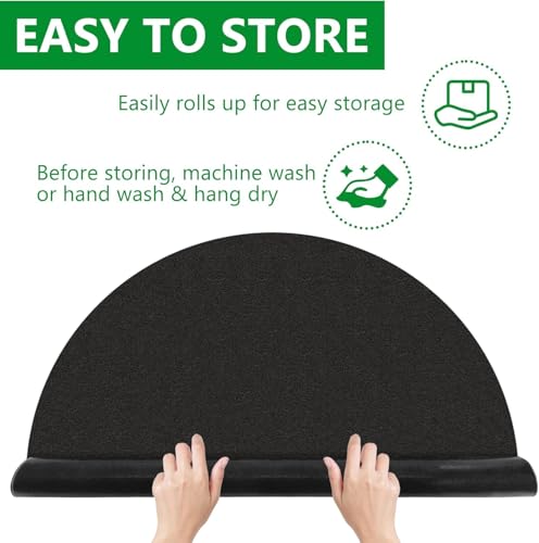 35-Inch Christmas Tree Stand Mat Black Felt Floor Protector Waterproof Non-Slip
