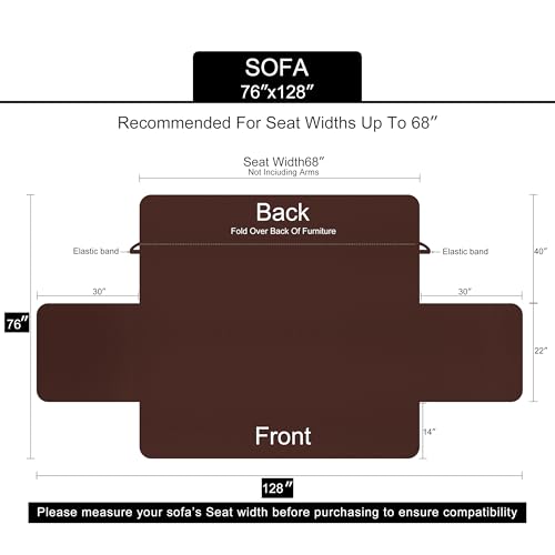 Reversible Water-Repellent Sofa Cover for 3-Cushion Couch (68 Inch)