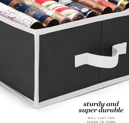 Wrapping Paper Storage Organizer Holder for 27 Rolls Black