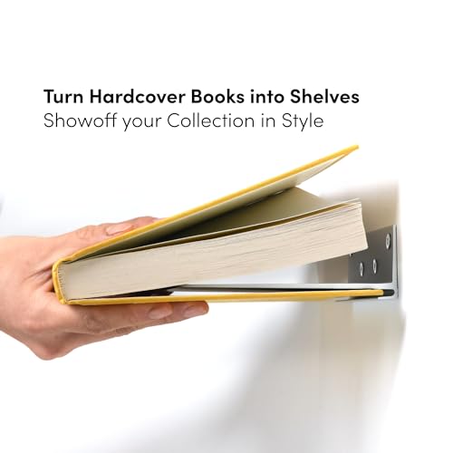 Floating Invisible Bookshelf Set, Wall Mounted Aluminum Shelves (4 Pack)