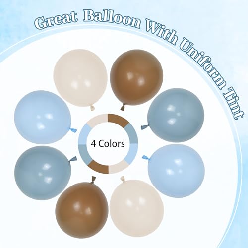 60pcs Blue and Brown Balloon Garland Kit for Baby Shower and Birthday