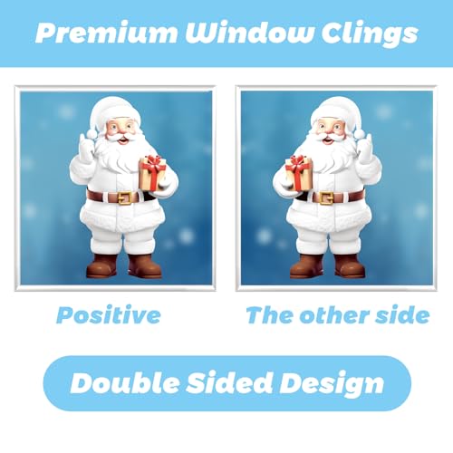 Bloss Christmas Window Clings 190pc Snowflake Snowman Reusable Indoor/Outdoor Decor – Snowman Variation