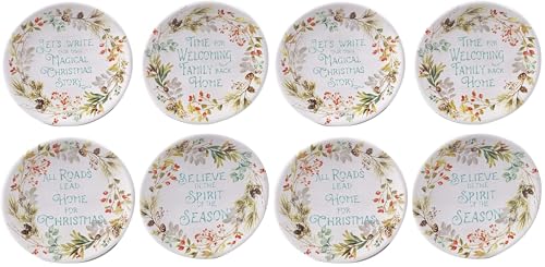 Certified International Christmas Story 6-Inch Canape Plates Set of 4, Pack of 2