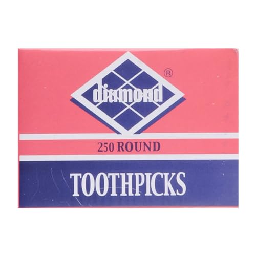 Diamond Wooden Toothpicks for Food & Drinks - 250 Count | FIRE ROSE