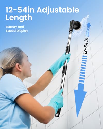 Electric Spin Scrubber Cordless Cleaning Brush with 8 Replaceable Heads