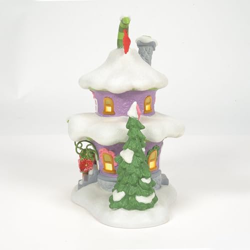 Department 56 Dr. Seuss Grinch Village Lit Building, Auntie Who's House, 8 Inch Christmas Decor