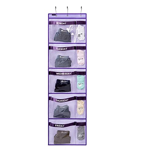 Weekly Kids Clothes Organizer Hanging Closet Storage Monday to Friday