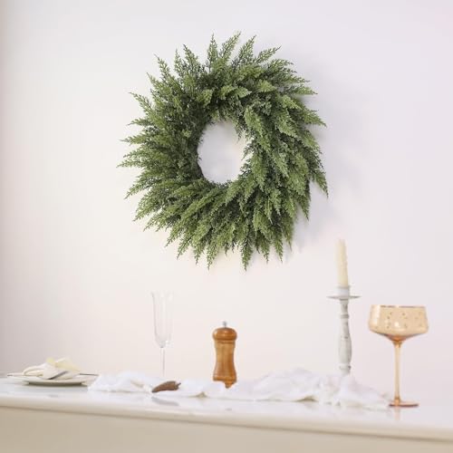 24-Inch Artificial Cedar Christmas Wreath for Front Door & Holiday Decor