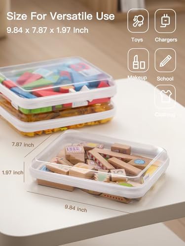 3-Piece Large Clear Plastic Zippered Storage Organizer Pouches