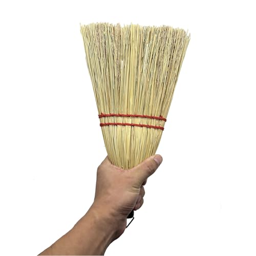 Handmade Natural Corn Straw Whisk Broom - 12 Inch Mini Hand Broom