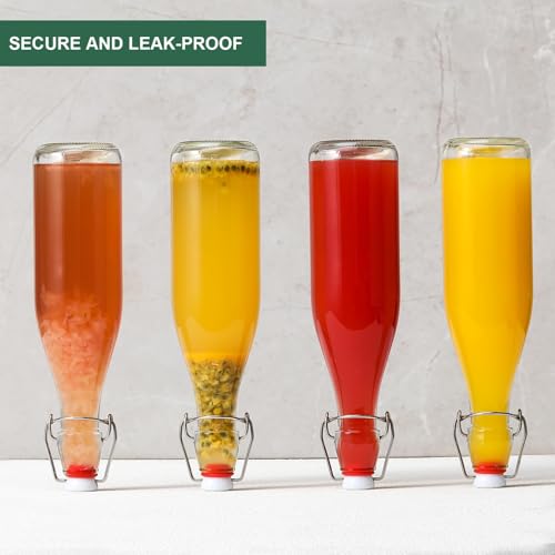 8-Set 16 oz Swing Top Glass Bottles with Airtight Lids for Fermentation