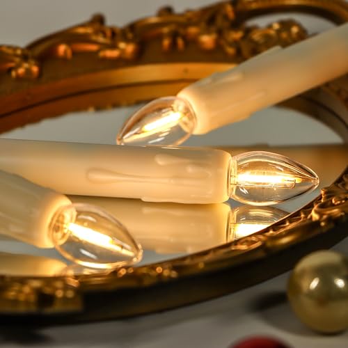 yunsheng 6.7" Window Candles with Sensor Dusk to Dawn, Suction Cups, 12PCS