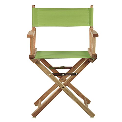 Classic 18-Inch Foldable Director Chair with Natural Wood and Lime Canvas