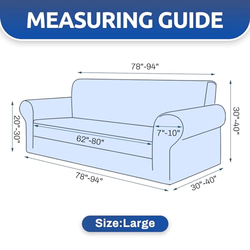 Stretch Jacquard Sofa Slipcover for 3 Cushion Couch (78"-94") - Pet Friendly