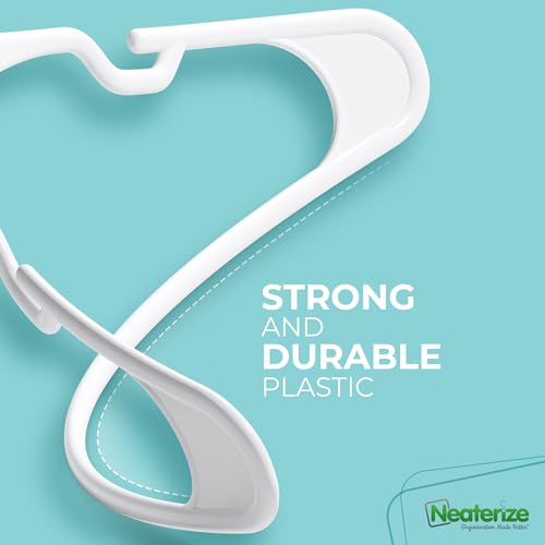 Plastic Clothes Hangers 100 Pack Space Saving Coat Hangers White