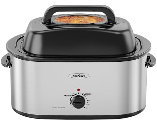 Sunvivi 30QT Silver Large Roaster Oven for Whole Turkey & Large Meals