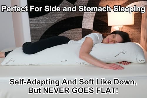 Ultra-Luxury Full Size Body Pillow - Shredded Memory Foam & Bamboo Cover