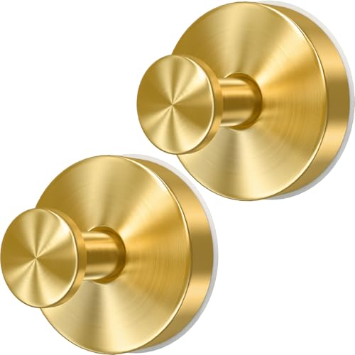 Gold Suction Cup Wreath Hangers - Heavy Duty 22 lbs Door Hooks, 2 Pack