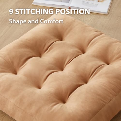 Large Meditation Floor Pillow Set of 6 22x22 Inch Support Cushions for Yoga & Lounging