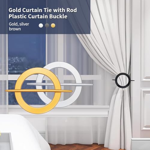 Ornate Floral Curtain Tiebacks, 2-Piece Metal Window Holdback Set