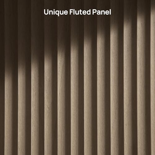 Modern Fluted Buffet Sideboard Cabinet with Adjustable Shelves