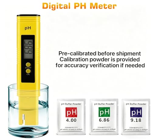 Digital pH Meter Water Tester High Accuracy Pocket Size Yellow