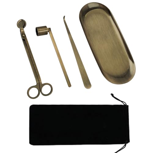 4-in-1 Candle Accessory Set with Wick Trimmer, Snuffer & Dipper