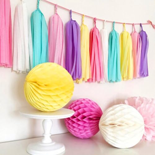 Purple and Gold Tissue Paper Tassel Garland Banner - 15 Piece DIY Kit