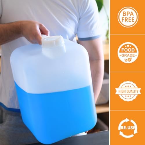 5 Gallon Water Container with Cap 2-Pack BPA-Free Food-Grade