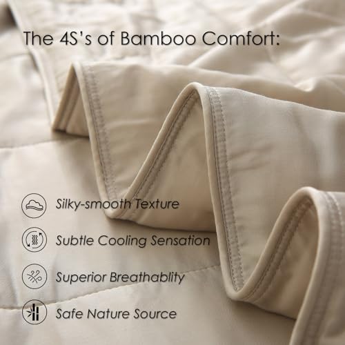 Lightweight Bamboo Quilt Blanket - King Size, Breathable & Machine Washable