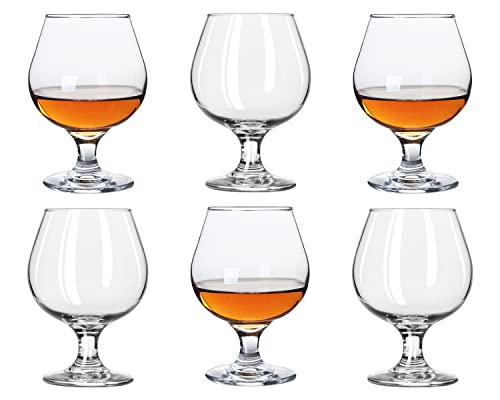 Srgeilzati 8.8 oz Shot Glasses Set of 6 - Cute Brandy Cognac Glasses for Spirits, Whiskey, and Cocktails