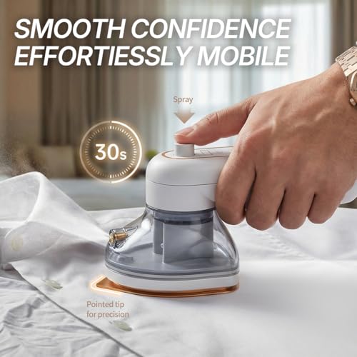 Cordless Handheld Travel Iron with USB-C Power Bank, Compact Spray Iron