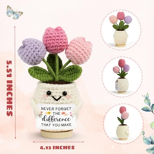 Handmade Crochet Tulip Doll - Thank You Gift for Teachers and Coworkers