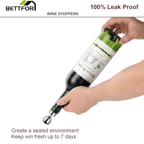 Reusable Vacuum Wine Bottle Stoppers - 3-Pack Leak-Proof Wine Savers (Silver)